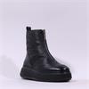 Wonders XFly Platform Front Zip Boot - Black Leather